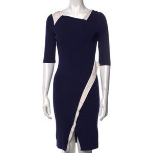 Victoria Beckham Midnight Blue and Ivory Dress